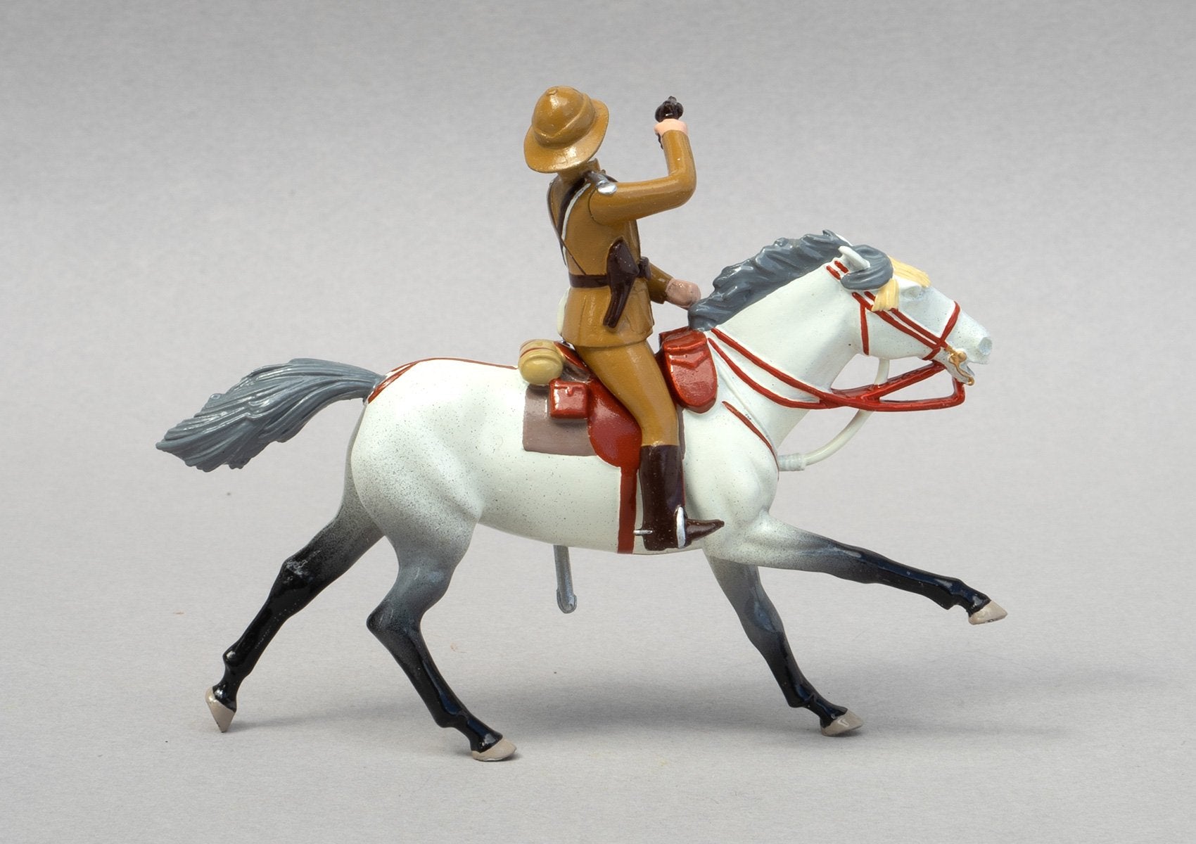 Set 142 Lieutenant Winston Churchill | British Cavalry | Sudan War | Lieutenant Winston Churchill of the 4th Hussars. Single mounted figure on grey horse with mauser pistol | Omdurman, Relief of Gordon, Nile River | © Imperial Productions | Sculpt by David Cowe