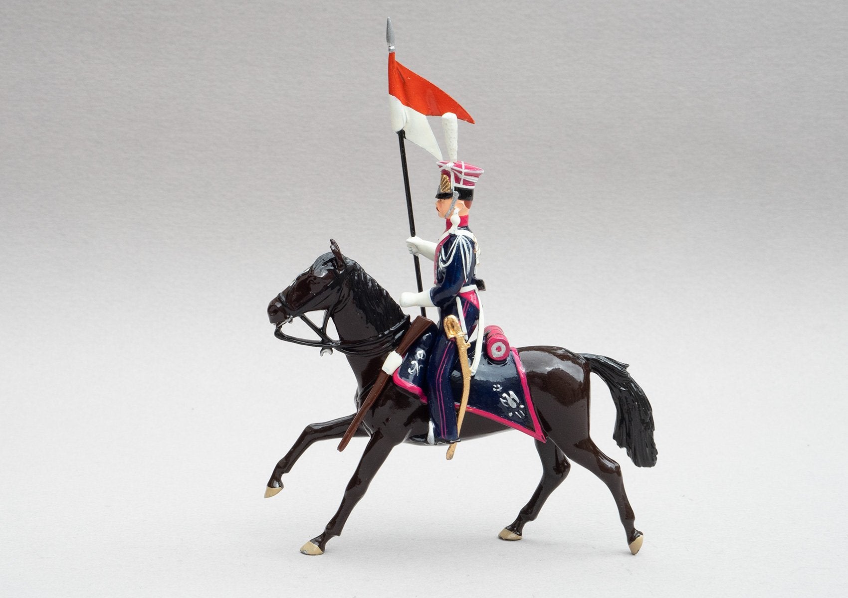Set 102 Polish Lancers | Cavalry | Napoleonic Wars | Single light horse with mounted lancer | Waterloo | © Imperial Productions | Sculpt by David Cowe