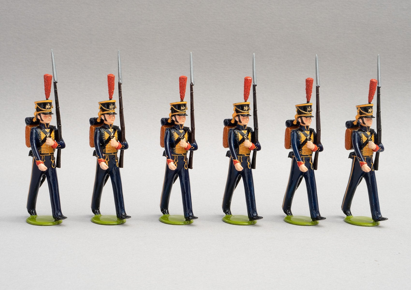 Set 125a Seamen of the Guard | French Infantry | Napoleonic Wars | Marins de la Garde French Naval Infantry. This set comprises six men marching at slope arms | Waterloo | © Imperial Productions | Sculpt by David Cowe