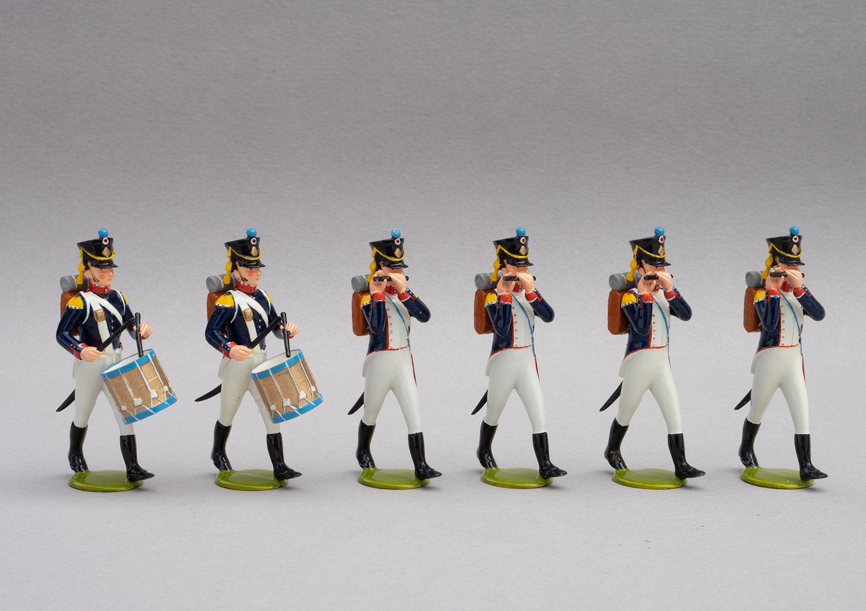 Set 138/2 French Line Infantry Head of Column | French Infantry | Napoleonic Wars | Head of Column, four fifes and two drums | Waterloo | © Imperial Productions | Sculpt by David Cowe