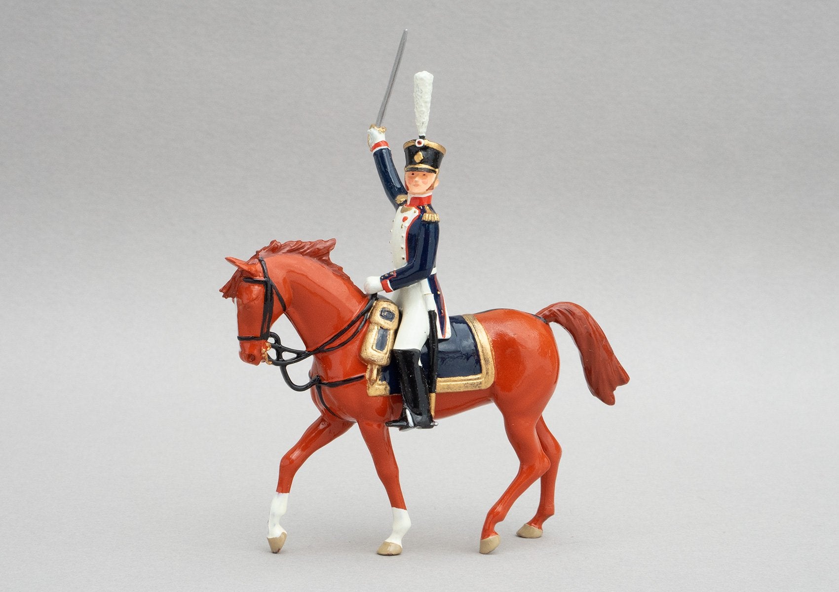 Set 140 Officer French Line Infantry | French Infantry | Napoleonic Wars | Single mounted figure on chestnut horse | Waterloo | © Imperial Productions | Sculpt by David Cowe