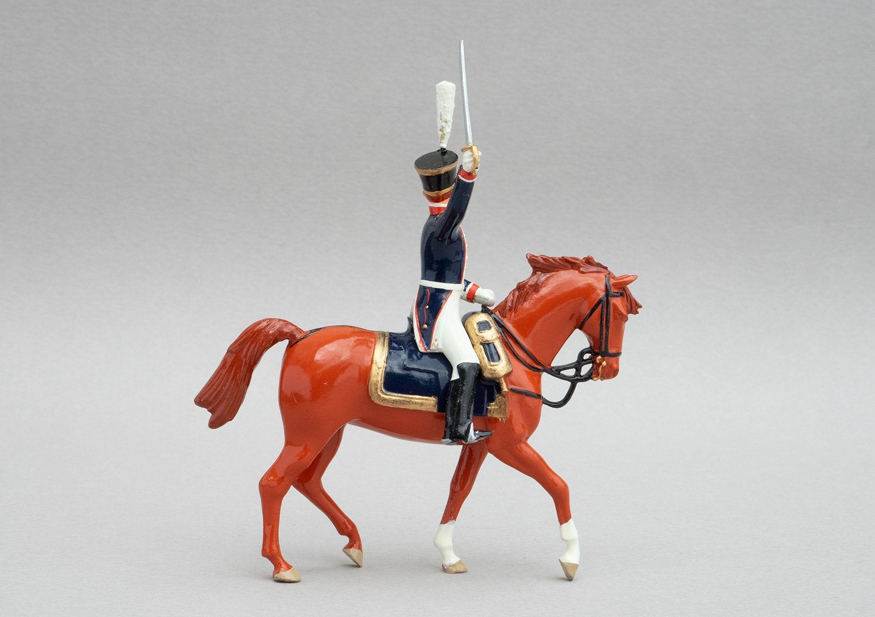 Set 140 Officer French Line Infantry | French Infantry | Napoleonic Wars | Single mounted figure on chestnut horse | Waterloo | © Imperial Productions | Sculpt by David Cowe