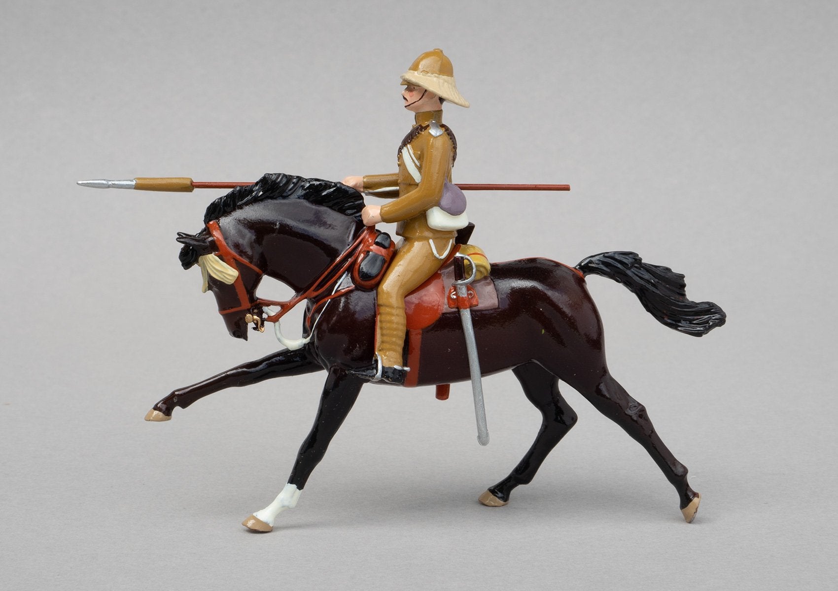 Set 141 21st Lancers, Battle of Omdurman 1898 | British Cavalry | Sudan War | Single mounted khaki cavalry with spear and rifle | Omdurman, Relief of Gordon, Nile River | © Imperial Productions | Sculpt by David Cowe