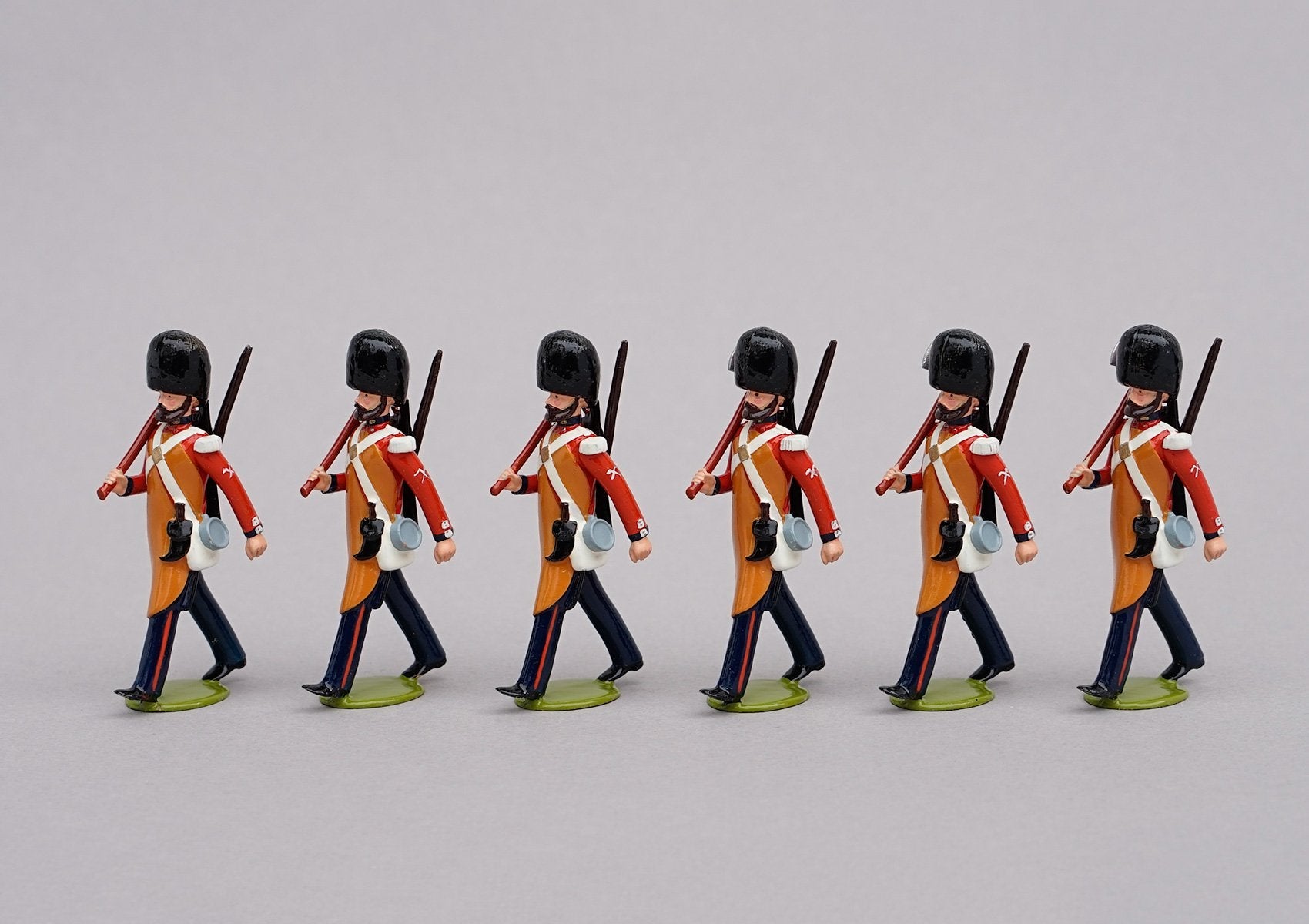 Set 77 Coldstream Guards 1854, Pioneers | British Infantry | Crimean War | Six men marching with rifles slung and axes at slope | Balaclava, Sevastapol, Alma | © Imperial Productions | Sculpt by David Cowe