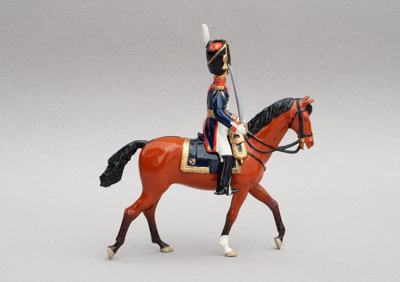 Set 108 General Dorsenne | French Infantry | Napoleonic Wars | French military commander of the Revolutionary and Napoleonic wars. Dressed in the uniform of the Grenadiers of the Guard.  Single mounted officer on chestnut horse | Waterloo | © Imperial Productions | Sculpt by David Cowe