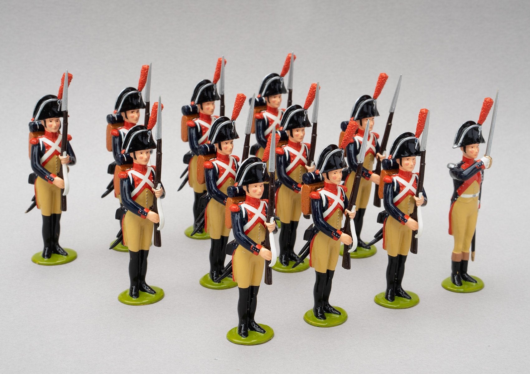 Set 111a Gendarmerie Impériale | French Infantry | Napoleonic Wars | Six men, all at the present arms position their short muskets with bayonets fixed | Waterloo | © Imperial Productions | Sculpt by David Cowe