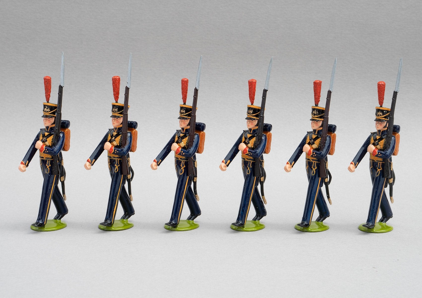 Set 125a Seamen of the Guard | French Infantry | Napoleonic Wars | Marins de la Garde French Naval Infantry. This set comprises six men marching at slope arms | Waterloo | © Imperial Productions | Sculpt by David Cowe