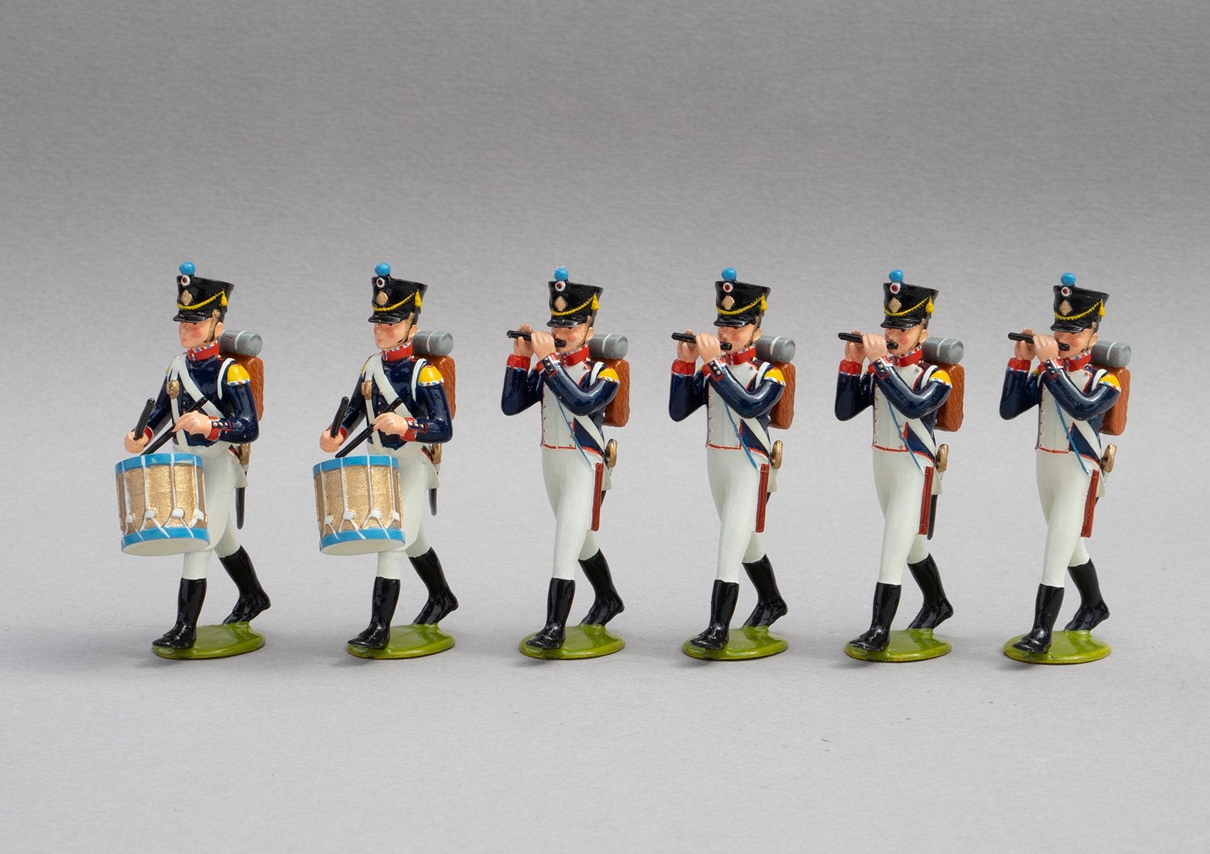 Set 138/2 French Line Infantry Head of Column | French Infantry | Napoleonic Wars | Head of Column, four fifes and two drums | Waterloo | © Imperial Productions | Sculpt by David Cowe
