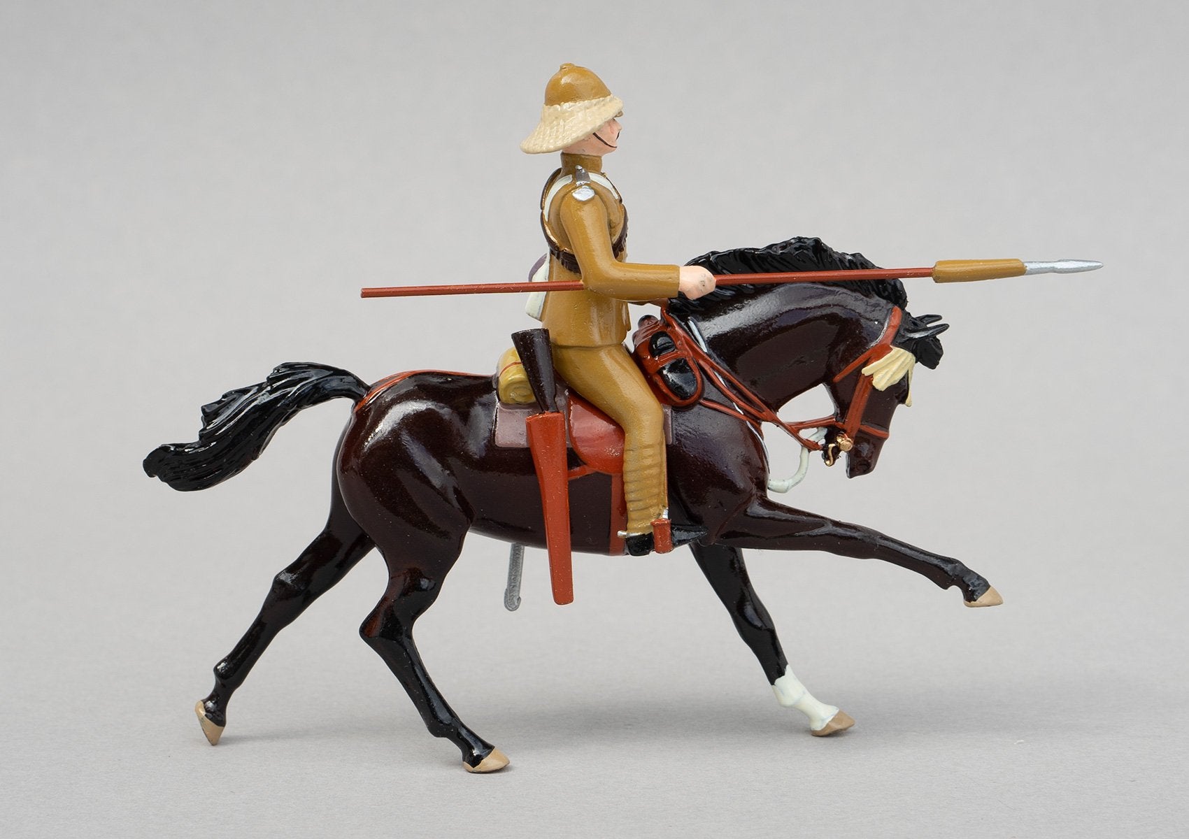 Set 141 21st Lancers, Battle of Omdurman 1898 | British Cavalry | Sudan War | Single mounted khaki cavalry with spear and rifle | Omdurman, Relief of Gordon, Nile River | © Imperial Productions | Sculpt by David Cowe
