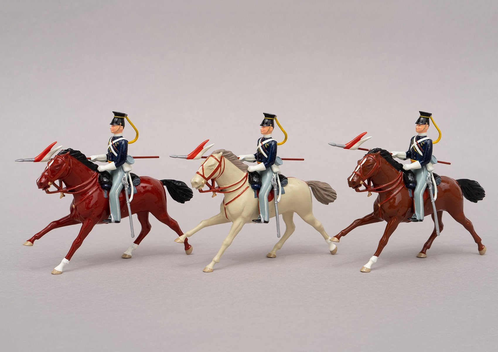 Set 91a 17th Lancers 1854 | British Cavalry | Crimean War | Three mounted lancers | Balaclava, Sevastapol, Alma, Charge of the Light Brigade | © Imperial Productions | Sculpt by David Cowe