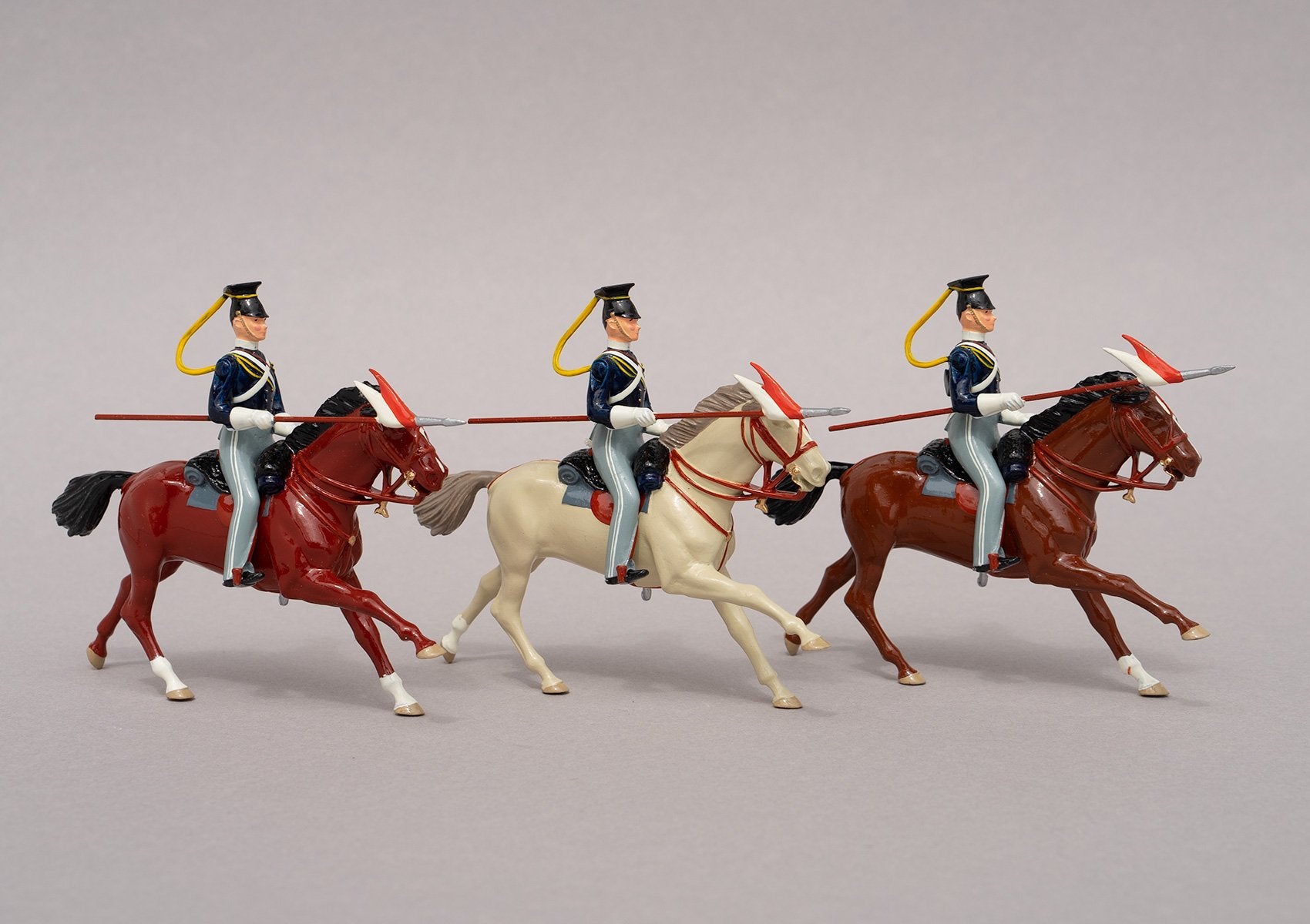 Set 91a 17th Lancers 1854 | British Cavalry | Crimean War | Three mounted lancers | Balaclava, Sevastapol, Alma, Charge of the Light Brigade | © Imperial Productions | Sculpt by David Cowe