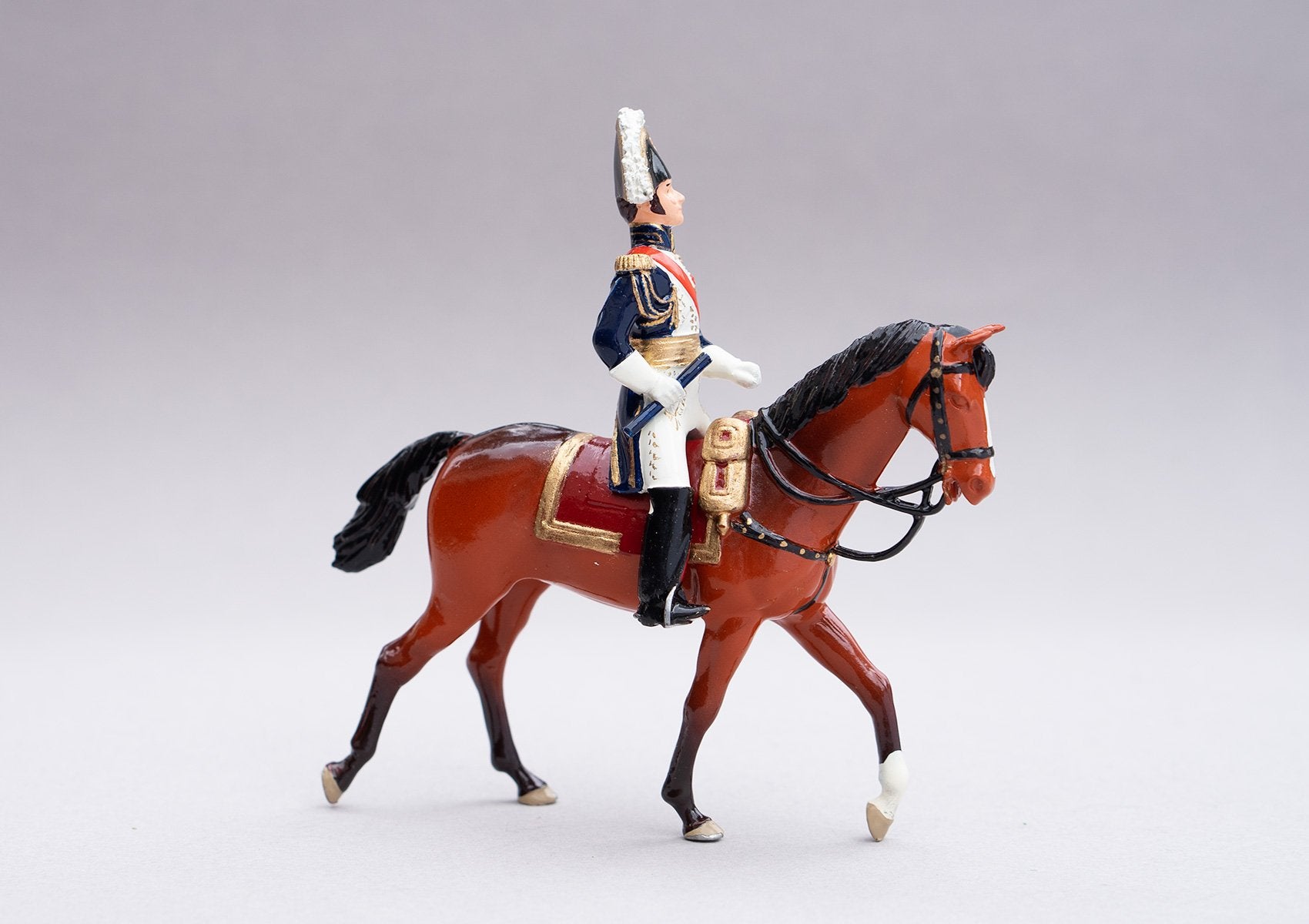Set 94 Jean-de-Dieu Soult, marshal of France | French | Napoleonic Wars | Single mounted figure on bay horse | Waterloo | © Imperial Productions | Sculpt by David Cowe